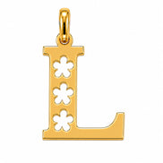 18K  Solid Gold Initial Letter Pendant.