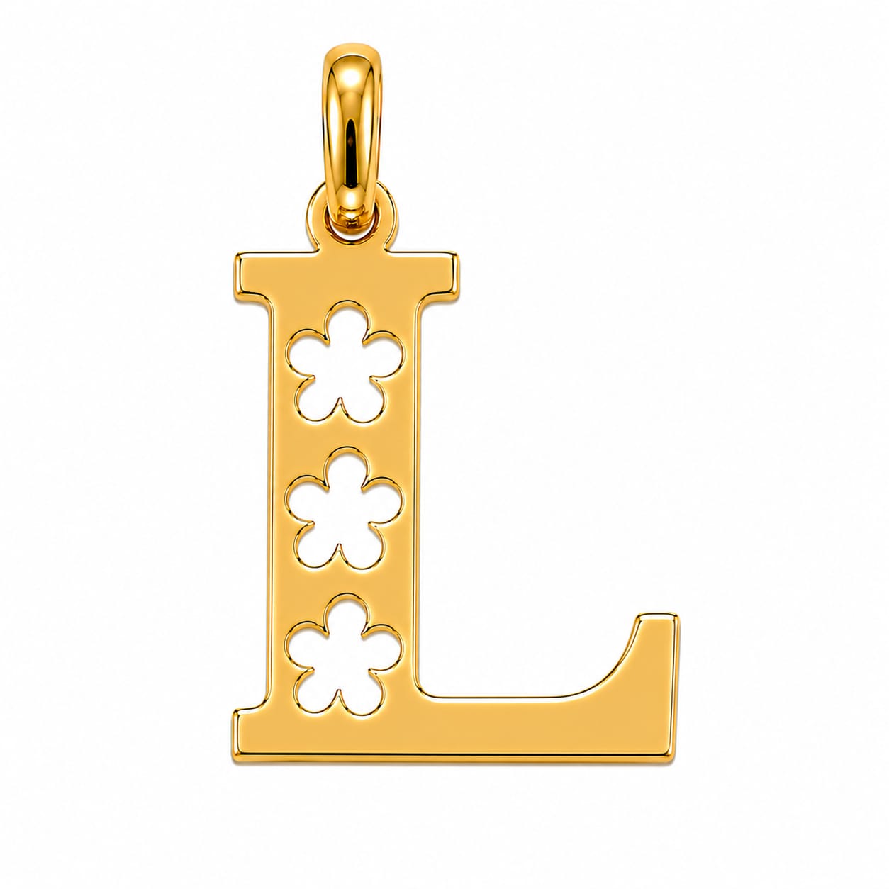 18K  Solid Gold Initial Letter Pendant.