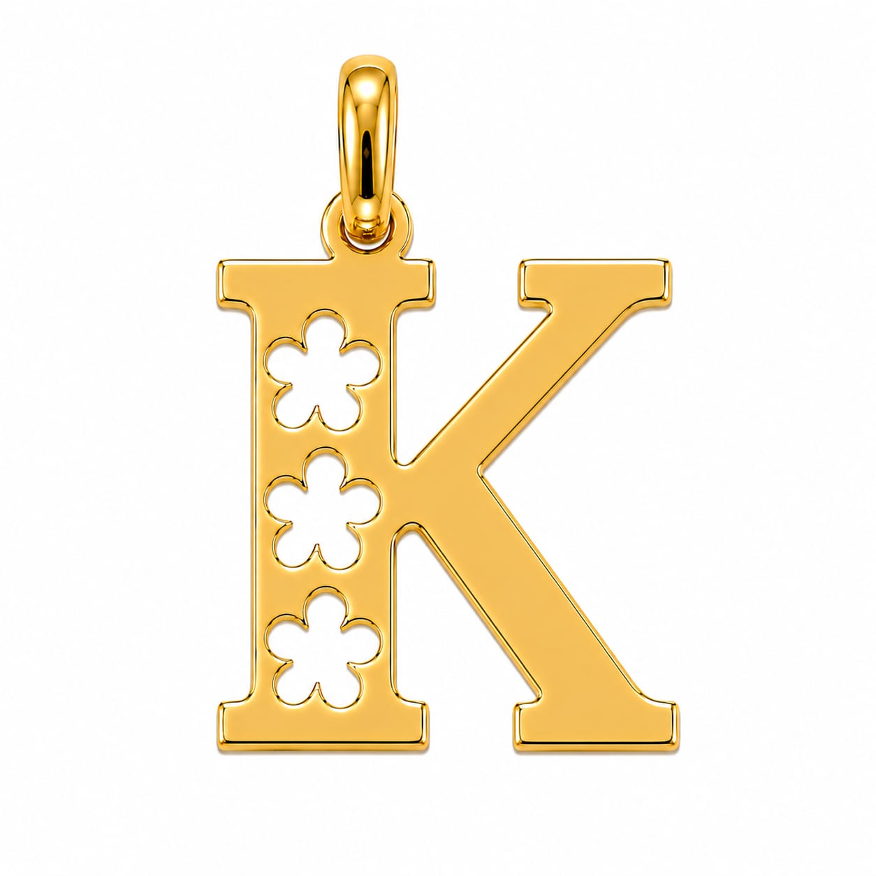 18K  Solid Gold Initial Letter Pendant.