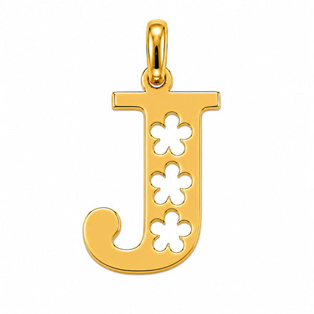 18K  Solid Gold Initial Letter Pendant.