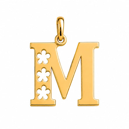 18K  Solid Gold Initial Letter Pendant.