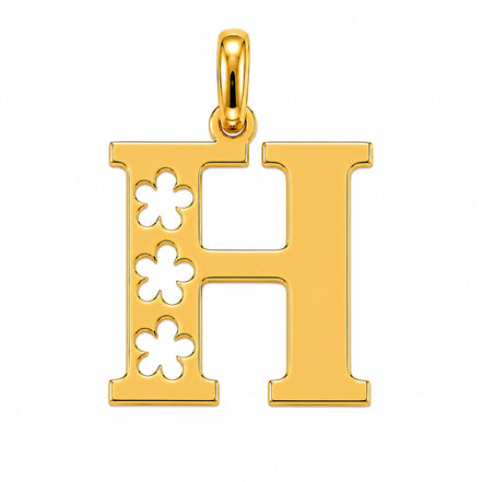 18K  Solid Gold Initial Letter Pendant.