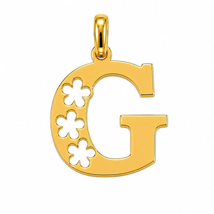 18K  Solid Gold Initial Letter Pendant.