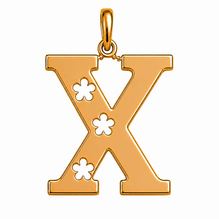 18K  Solid Gold Initial Letter Pendant.