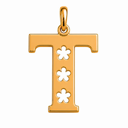 18K  Solid Gold Initial Letter Pendant.