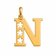 18K  Solid Gold Initial Letter Pendant.