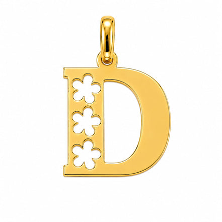 18K  Solid Gold Initial Letter Pendant.