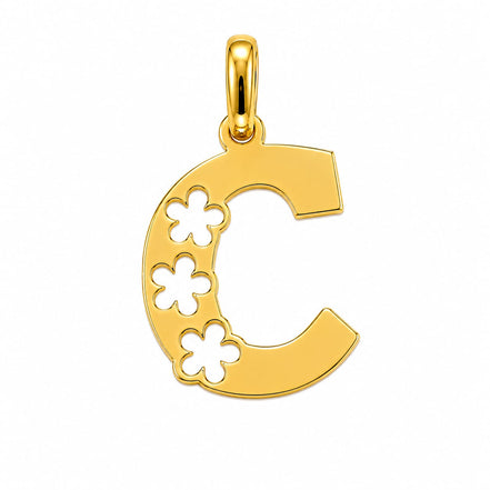 18K  Solid Gold Initial Letter Pendant.