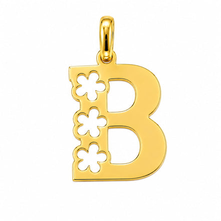 18K  Solid Gold Initial Letter Pendant.