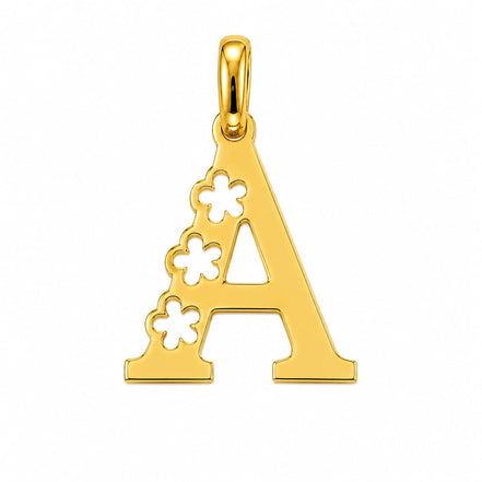 18K  Solid Gold Initial Letter Pendant.