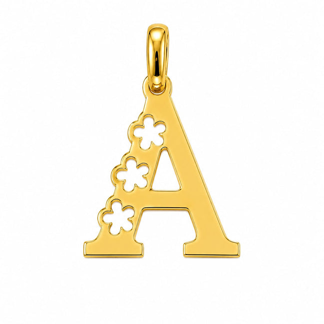 18K  Solid Gold Initial Letter Pendant.