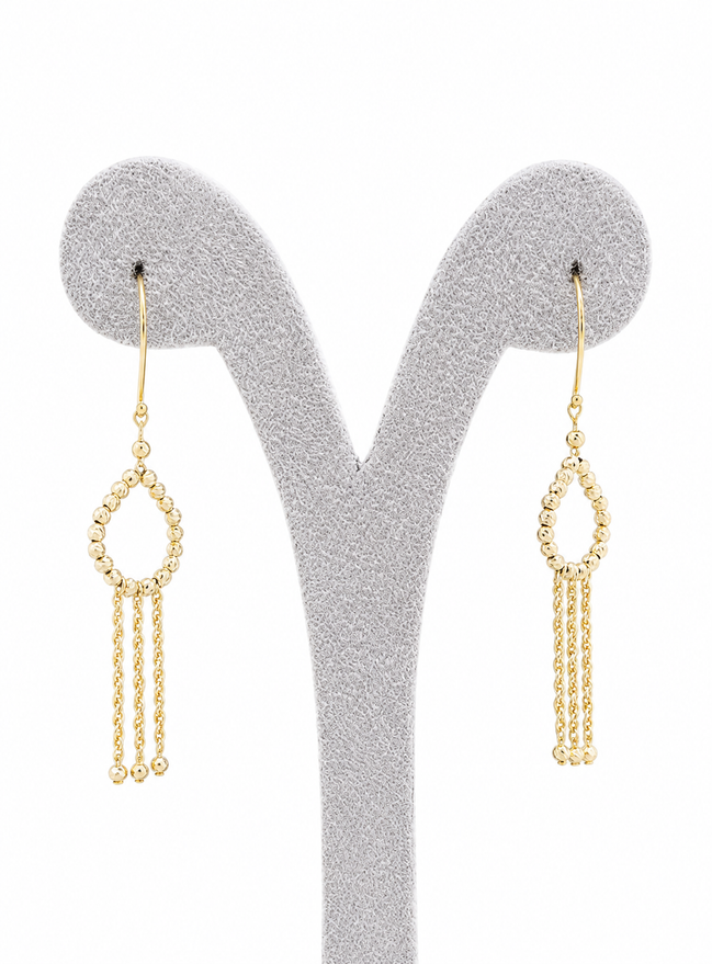 18K God Tassel Drop Earrings for Women.