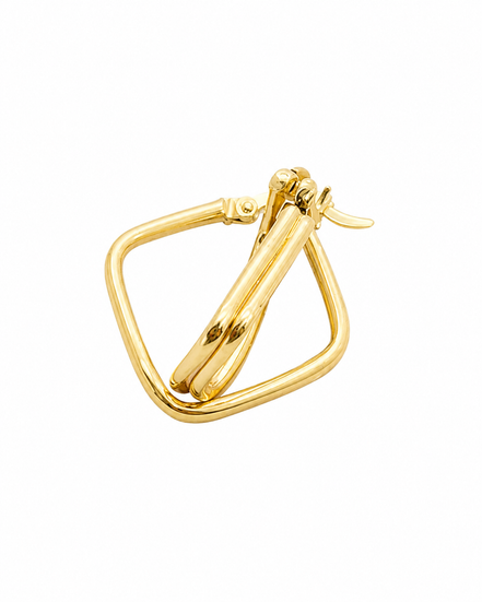 18K Gold Geometric Hoop Earrings for Women.
