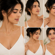 18K Gold Floral Necklace for Women.