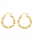 18K Gold Twisted Hoop Earrings for Women.