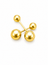 18K Gold Double Ball Stud Earrings for Women.
