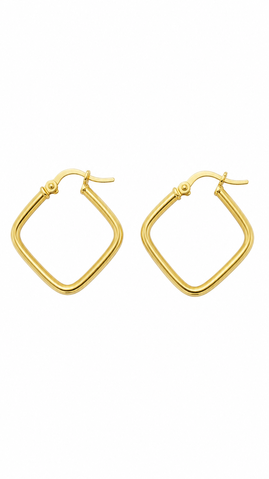 18K Gold Geometric Hoop Earrings for Women.