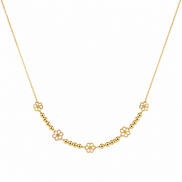 18K Gold Floral Necklace for Women.
