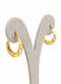18K Gold Textured Hoop Earrings for Women.
