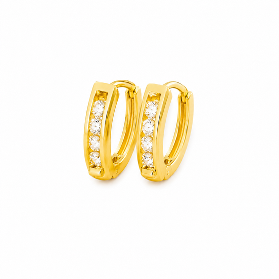 18K Gold Oval Hoop Earrings for Women.
