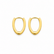 18K Gold Oval Hoop Earrings for Women.