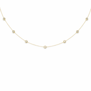 18K Gold  Diamond Stone Necklace.