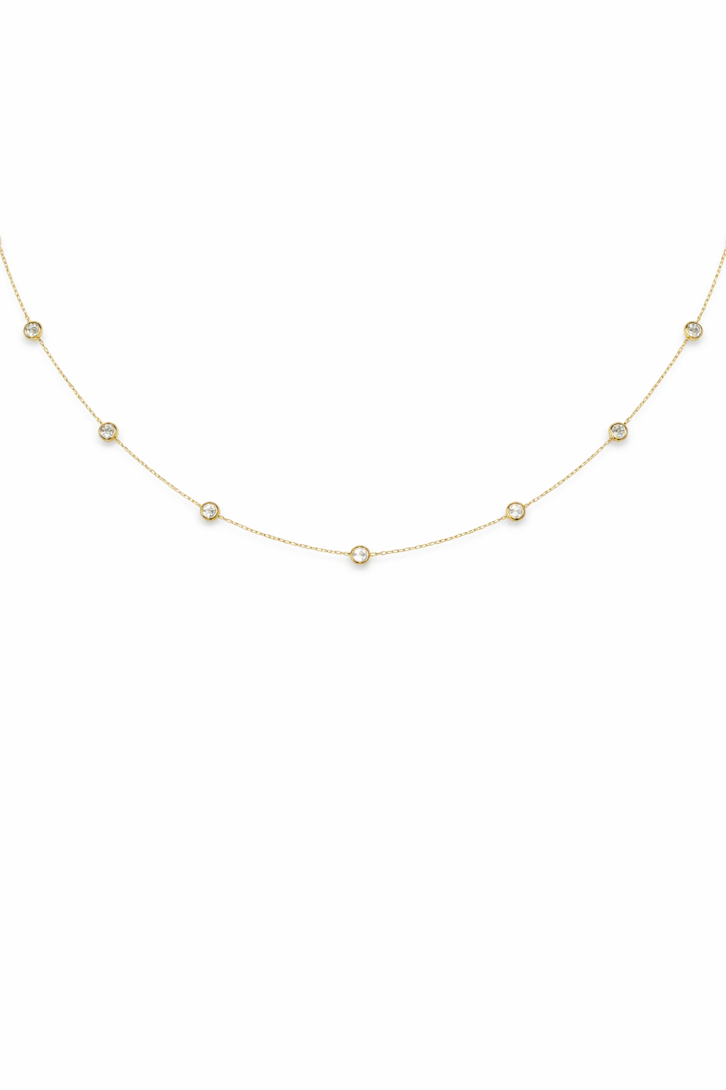 18K Gold  Diamond Stone Necklace.