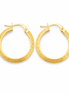 18K Gold Greek Key Hoop Earrings for Women.
