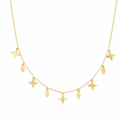 18K Gold Butterfly Charm Necklace for Women – Dainty Layering Chain with Dangling Charms, Elegant Minimal Jewelry Gift.