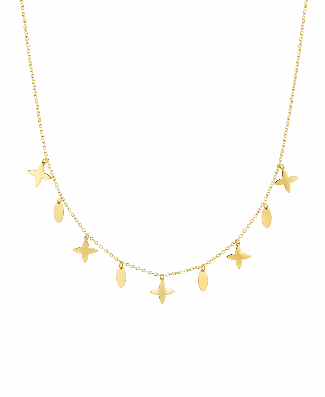18K Gold Butterfly Charm Necklace for Women – Dainty Layering Chain with Dangling Charms, Elegant Minimal Jewelry Gift.