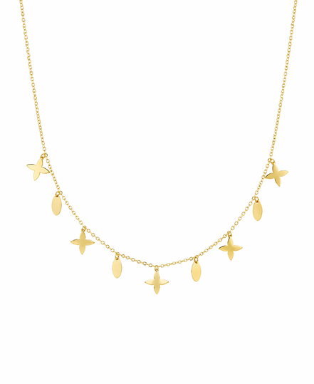 18K Gold Butterfly Charm Necklace for Women – Dainty Layering Chain with Dangling Charms, Elegant Minimal Jewelry Gift.