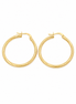 18K Gold Textured Hoop Earrings for Women.