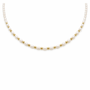 18K Gold Pearl Full Beaded Necklace.