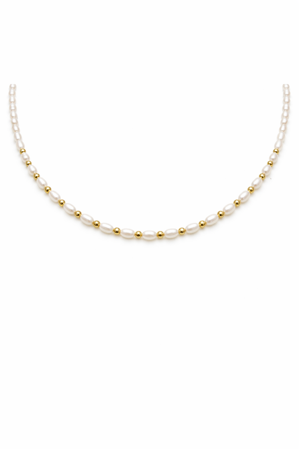 18K Gold Pearl Full Beaded Necklace.