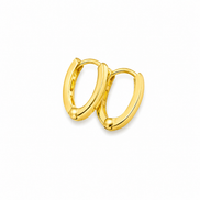 18K Gold Oval Hoop Earrings for Women.