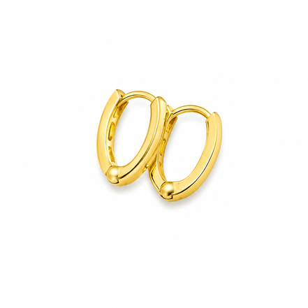 18K Gold Oval Hoop Earrings for Women.