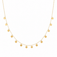 18K Gold Dainty Heart Charm Necklace for Women.