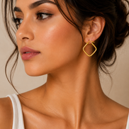 18K Gold Geometric Hoop Earrings for Women.
