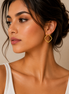 18K Gold Geometric Hoop Earrings for Women.