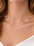 18K Gold Pearl Station Necklace.