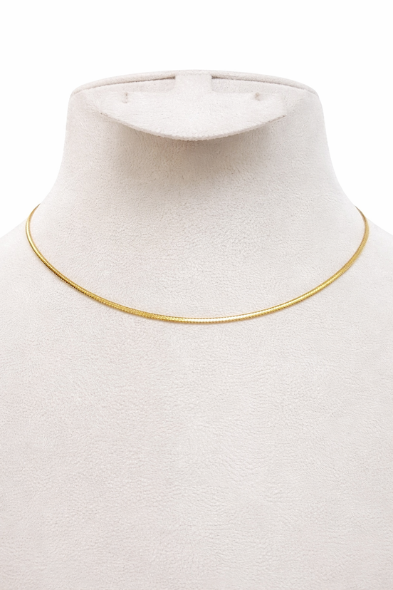 18K Gold Snake Chain Necklace.
