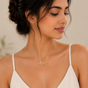 18K Gold Snake Pendant Necklace for Women.