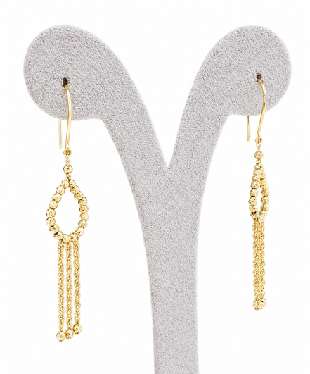 18K God Tassel Drop Earrings for Women.