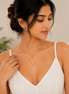 18K Gold Heart Charm Necklace for Women.