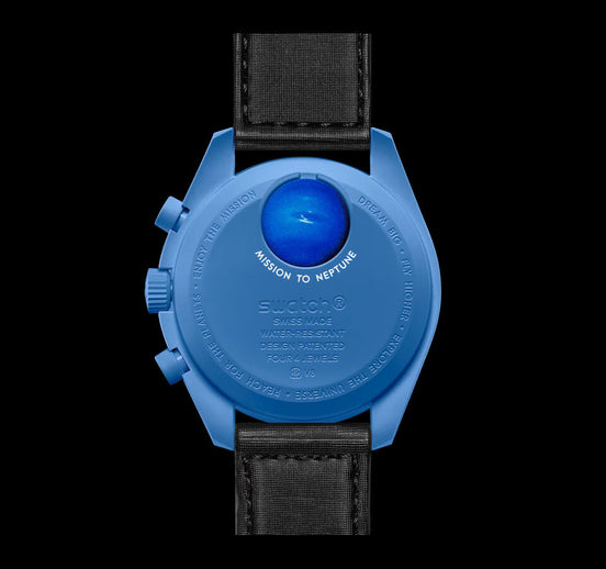 Swatch x Omega Bioceramic Moonswatch Mission to Neptune.