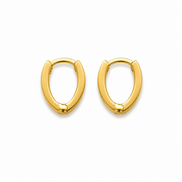 18K Gold Oval Hoop Earrings for Women.