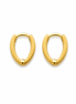 18K Gold Oval Hoop Earrings for Women.