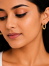 18K Gold Oval Hoop Earrings for Women.