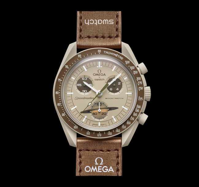 Swatch x Omega Bio ceramic Moon swatch Mission to Saturn.