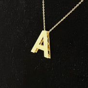 18K Gold 3D letters Necklace - navidjewellery